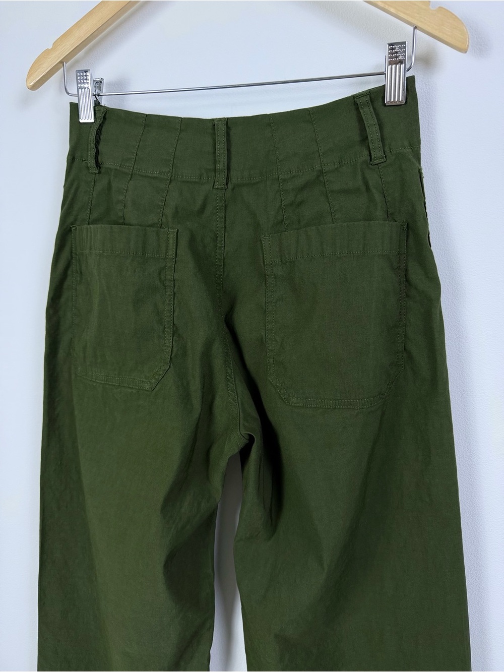 Maeve The Colette Women’s Olive Cropped Wide Leg Pants - Picture 4 of 8